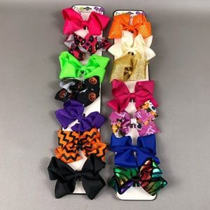 Button & Bows Halloween Hair Bow Barrette Sets 2